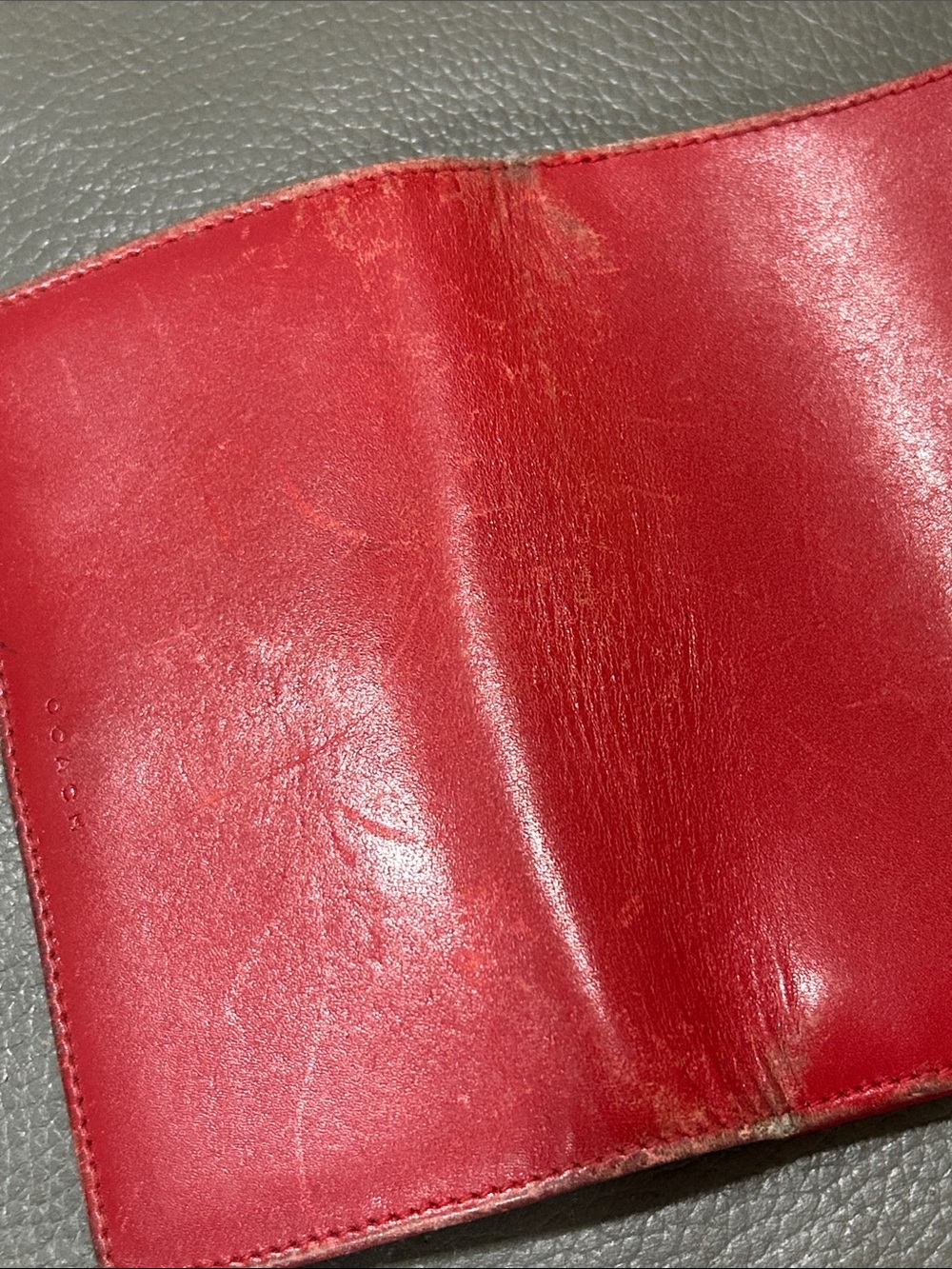 Coach Red Glove Leather Vintage Compact Wallet GUVC - Picture 6 of 15